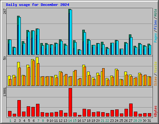Daily usage for December 2024