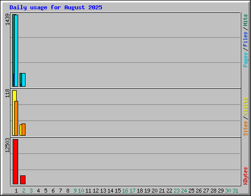 Daily usage for August 2025