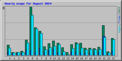 Hourly usage for August 2024
